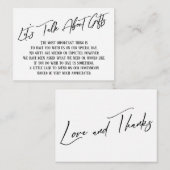 Carte D'accompagnement Parlons de cadeaux Mariage écriture (Devant / Derrière)