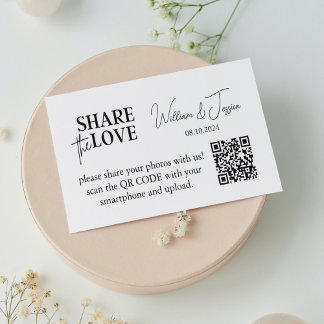 Carte D'accompagnement Partage de photos de mariage avec code QR