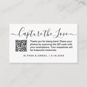 Carte D'accompagnement Partage de photos de mariage par QR Code Capturez