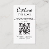 Carte D'accompagnement Partage photo mariage avec code QR (Devant)