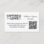 Carte D'accompagnement Partage photo mariage avec code QR (Devant)