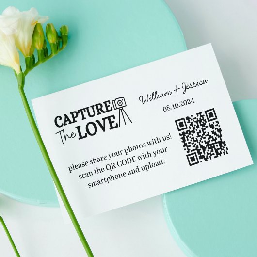 Carte D'accompagnement Partage photo mariage avec code QR