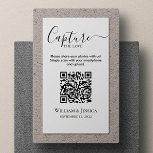 Carte D'accompagnement Partager des photos de Mariage avec le code QR