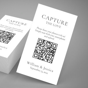 Carte D'accompagnement Partager des photos de Mariage avec le code QR