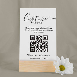 Carte D'accompagnement Partager des photos de Mariage avec le code QR