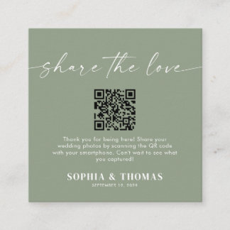 Carte D'accompagnement Partager L'Amour QR Code Mariage Partage Photo