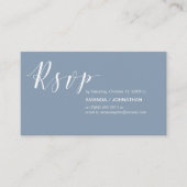 Carte D'accompagnement Parti de mariage moderne RSVP, en bleu Dusty (Devant)