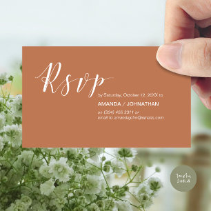 Carte D'accompagnement Parti de mariage moderne RSVP, en rouille de cuivr