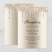 Carte D'accompagnement Parties scintillant à goutte de champagne Réceptio (Devant / Derrière)