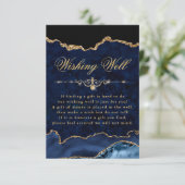 Carte D'accompagnement Parties scintillant Bleu & Or Marbre Agneau Aspira (Debout devant)