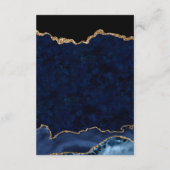 Carte D'accompagnement Parties scintillant Bleu & Or Marbre Agneau Aspira (Dos)