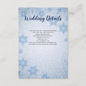 Carte D'accompagnement Parties scintillant Blue Snowflake hiver Mariage D (Devant)