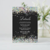 Carte D'accompagnement Parties scintillant brillante Elégant Mariage mode (Debout devant)
