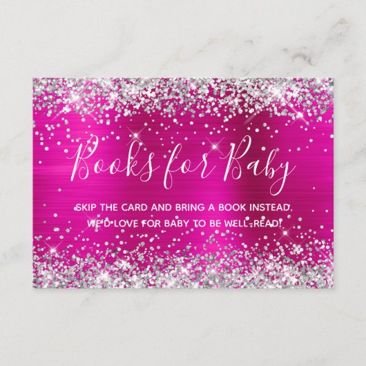Carte D'accompagnement Parties scintillant d'argent Hot rose Foil Livres (Devant)