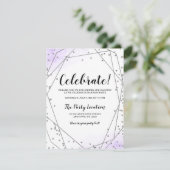 Carte D'accompagnement Parties scintillant d'argent violet Faux Réception (Debout devant)