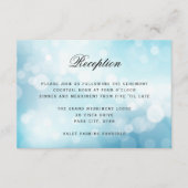 Carte D'accompagnement Parties scintillant de luxe Blue Bokeh - RÉCEPTION (Devant)