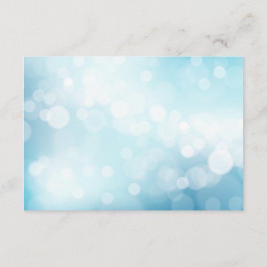 Carte D'accompagnement Parties scintillant de luxe Blue Bokeh - RÉCEPTION (Dos)