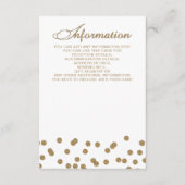 Carte D'accompagnement Parties scintillant d'or blanc Confetti Mariage él (Devant)