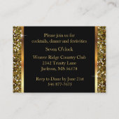 Carte D'accompagnement Parties scintillant d'or Confetti (Dos)