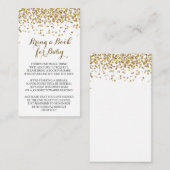 Carte D'accompagnement Parties scintillant d'or Confetti Apportez un livr (Devant / Derrière)