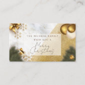 Carte D'accompagnement Parties scintillant d'or en marbre Année et fête d (Devant)