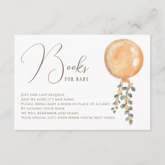 Carte D'accompagnement Parties scintillant d'or moderne ballon orange ame (Devant)