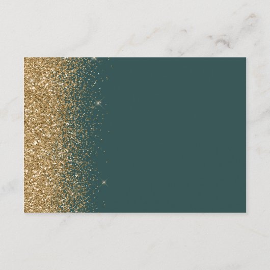 Carte D'accompagnement Parties scintillant d'or moderne réception mariage (Dos)