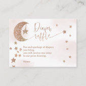 Carte D'accompagnement parties scintillant d'or rose lune étoiles nuages (Devant)