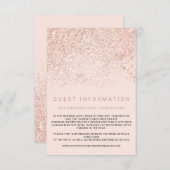 Carte D'accompagnement Parties scintillant d'or rose moderne insérer les (Devant / Derrière)