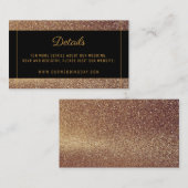 Carte D'accompagnement Parties scintillant d'or rose moderne mariage noir (Devant / Derrière)