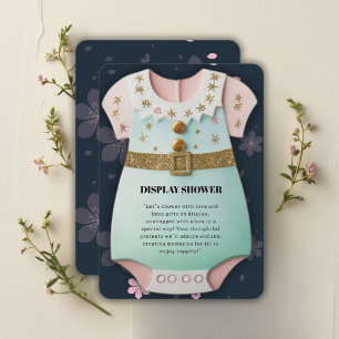Carte D'accompagnement Parties scintillant d'or Vêtements de bébé Baby sh