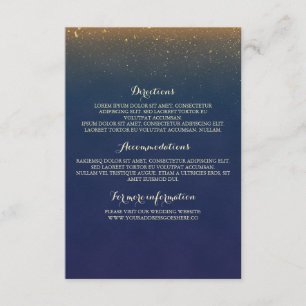 Carte D'accompagnement Parties scintillant d'or Vintage Marine Mariage In