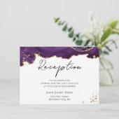 Carte D'accompagnement Parties scintillant d'or violet Agate Pierre Maria (Debout devant)