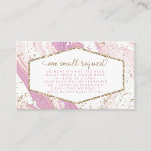 Carte D'accompagnement Parties scintillant en marbre rose Faux Gold Deman