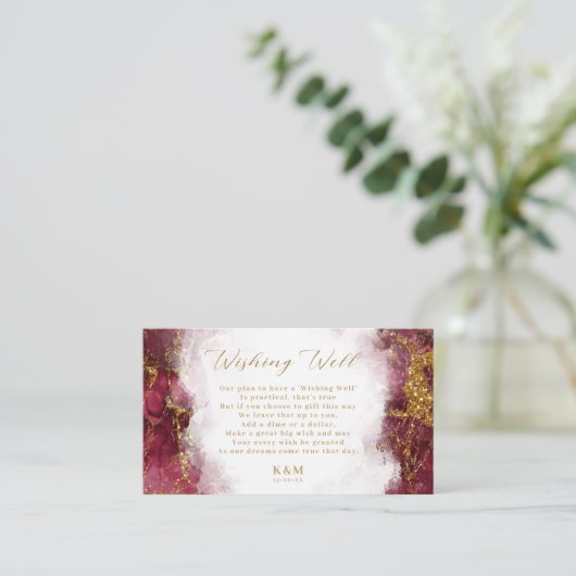 Carte D'accompagnement Parties scintillant en marbre Wishing well V1 Bour (Debout devant)