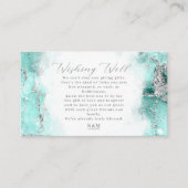 Carte D'accompagnement Parties scintillant en marbre Wishing well V3 Turq (Devant)