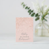Carte D'accompagnement parties scintillant en or rose blush rose typograp (Debout devant)