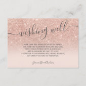 Carte D'accompagnement parties scintillant en or rose sombre script brill (Devant)