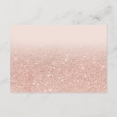 Carte D'accompagnement parties scintillant en or rose sombre script brill (Dos)