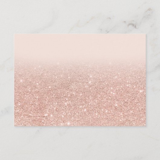 Carte D'accompagnement parties scintillant en or rose sombre script brill (Dos)
