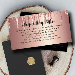 Carte D'accompagnement Parties scintillant Honeymoon Fund douche nuptiale