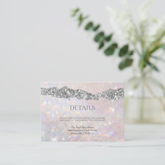 Carte D'accompagnement Parties scintillant moderne Bokeh Sparkle Glam (Debout devant)