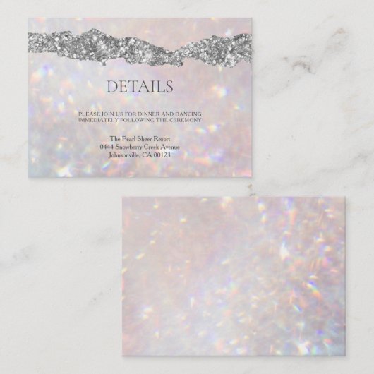 Carte D'accompagnement Parties scintillant moderne Bokeh Sparkle Glam (Devant / Derrière)