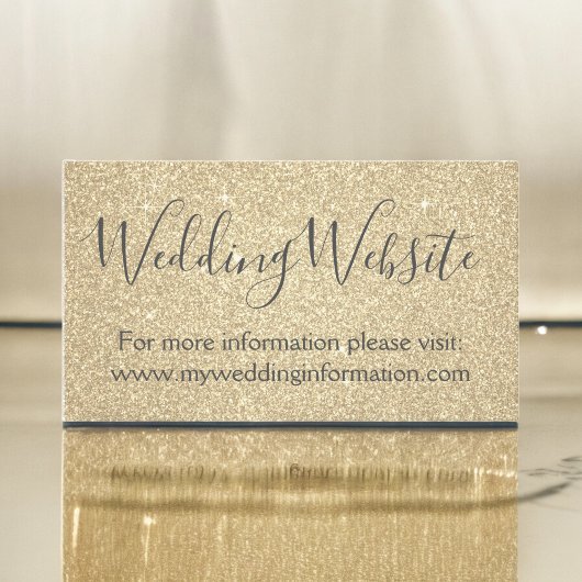 Carte D'accompagnement Parties scintillant Or et simple entreprise