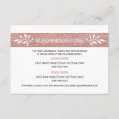 Carte D'accompagnement parties scintillant or rose moderne mariage héberg (Devant)