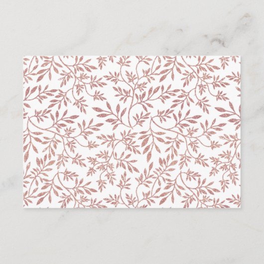 Carte D'accompagnement parties scintillant or rose moderne mariage héberg (Dos)