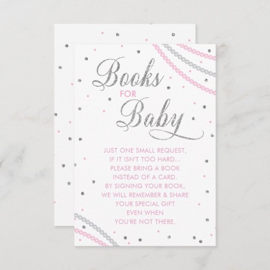 Carte D'accompagnement Parties scintillant & Perles Réserver Pour Baby Ca (Devant / Derrière)