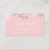 Carte D'accompagnement Parties scintillant rose et argent Snowflake Déche (Devant)