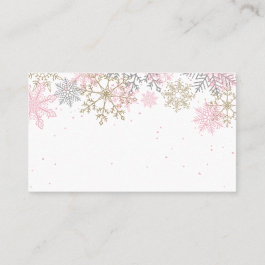 Carte D'accompagnement Parties scintillant rose et or Snowflake Livres po (Dos)