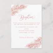 Carte D'accompagnement Parties scintillant Rose Gold Damask Mariage Réce (Devant)